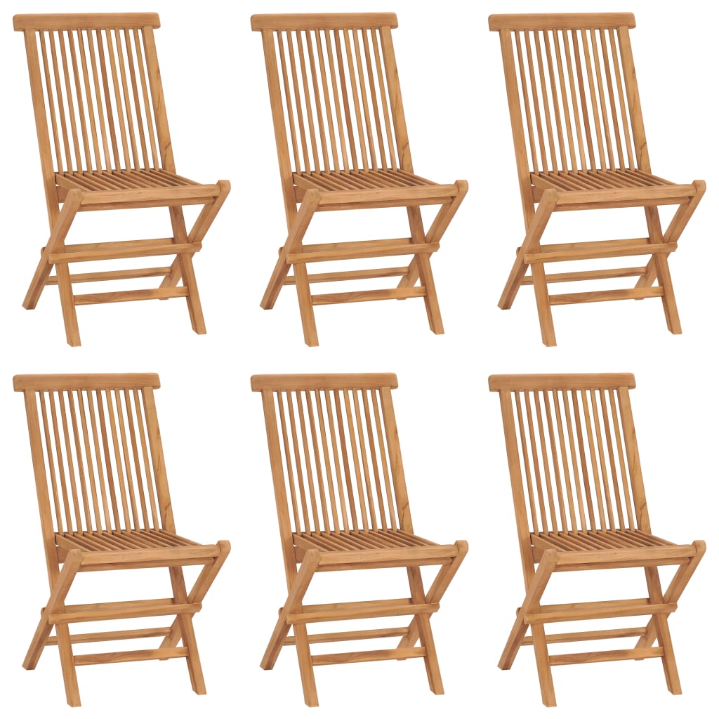 vidaXL Patio Folding Chairs Camping Garden Chair with Backrest Solid Wood Teak-21