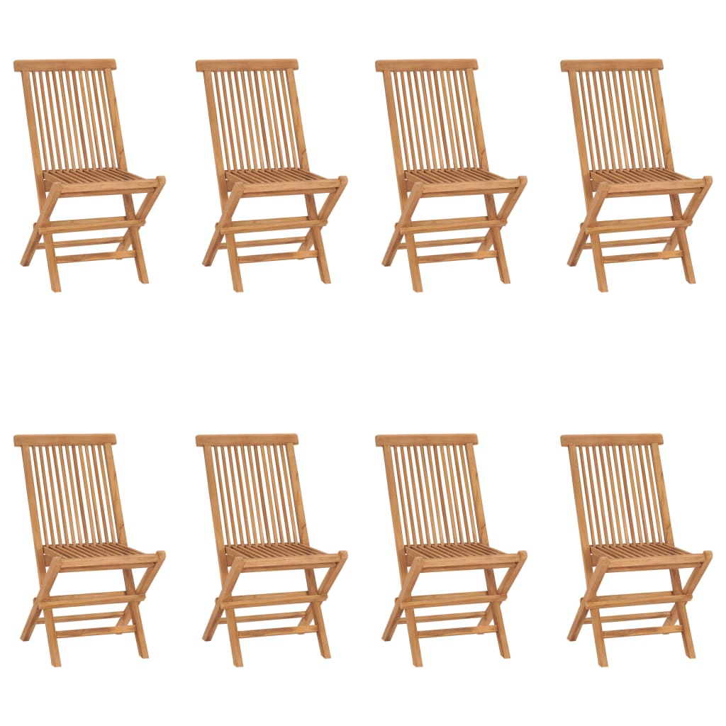 vidaXL Patio Folding Chairs Camping Garden Chair with Backrest Solid Wood Teak-20