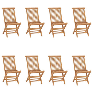 vidaXL Patio Folding Chairs Camping Garden Chair with Backrest Solid Wood Teak-17