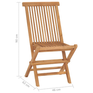 vidaXL Patio Folding Chairs Camping Garden Chair with Backrest Solid Wood Teak-16