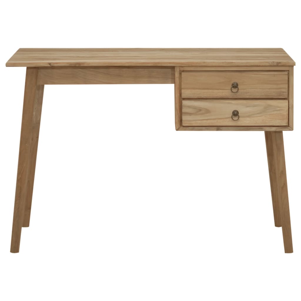 vidaXL Desk with 2 Drawers 43.3"x20.5"x29.5" Solid Wood Teak-0
