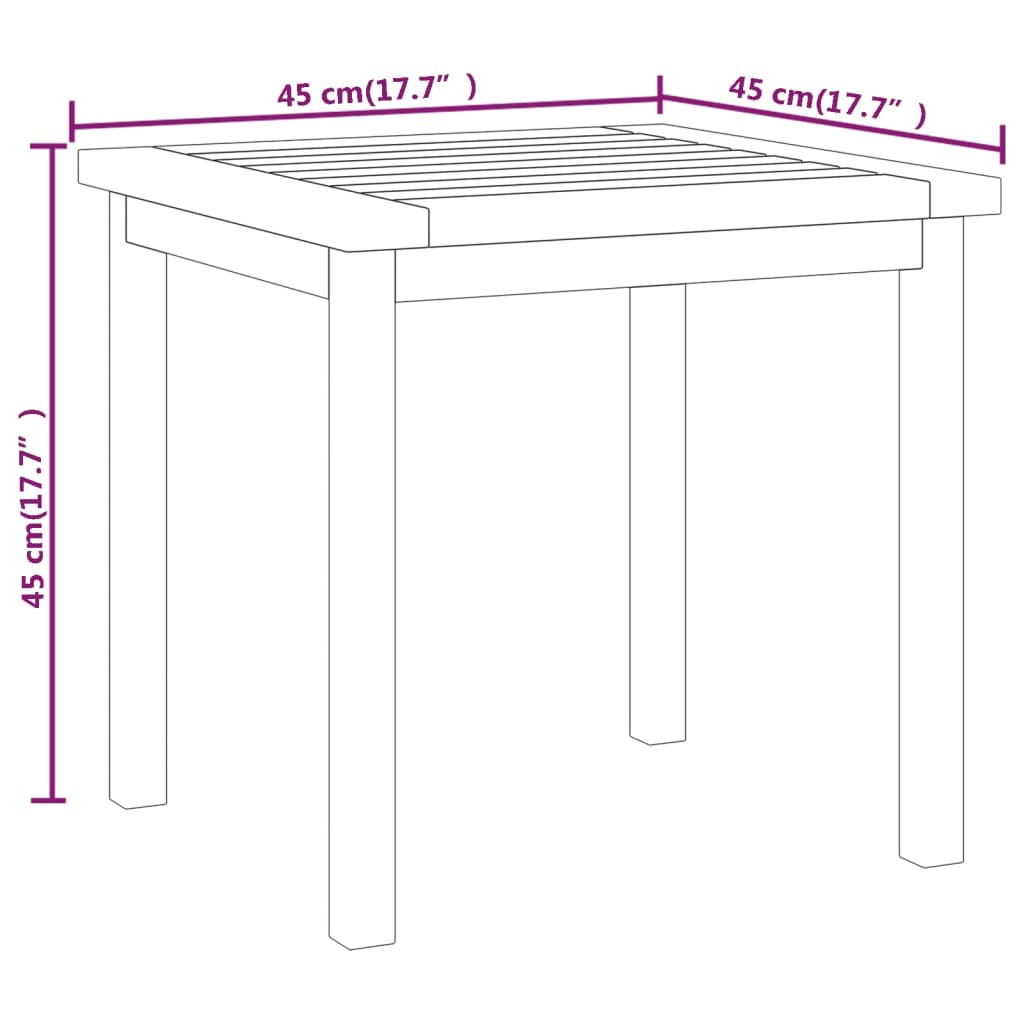 vidaXL Side Table 17.7"x17.7"x17.7" Solid Wood Teak-3