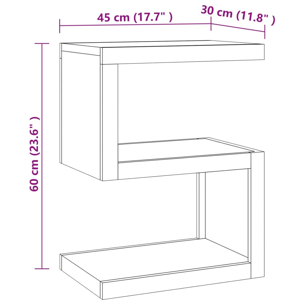 vidaXL Side Table 17.7"x11.8"x23.6" Solid Wood Teak-5