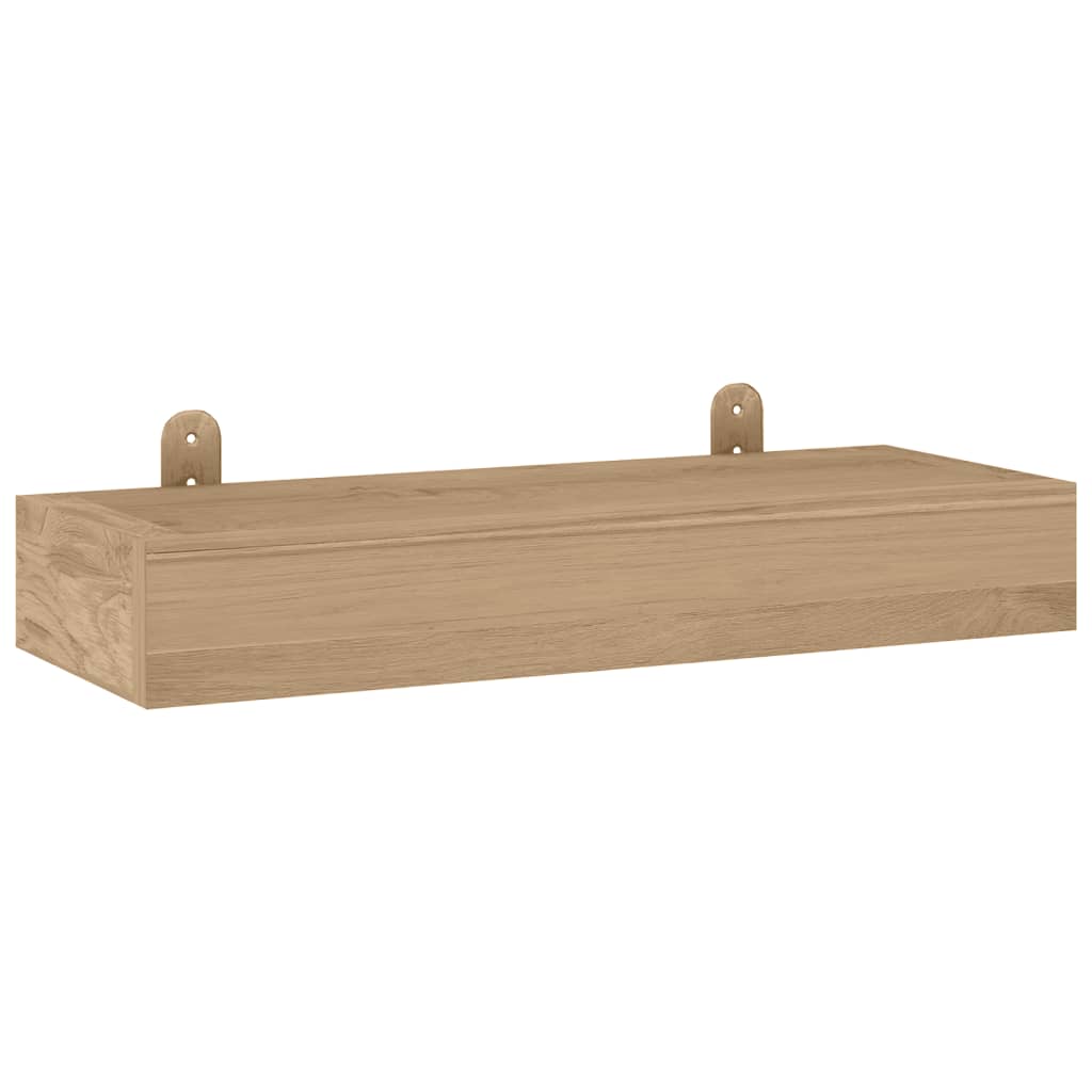 vidaXL Wall Shelves Storage Display Shelf for Bathroom 2 Pcs Solid Wood Teak-17