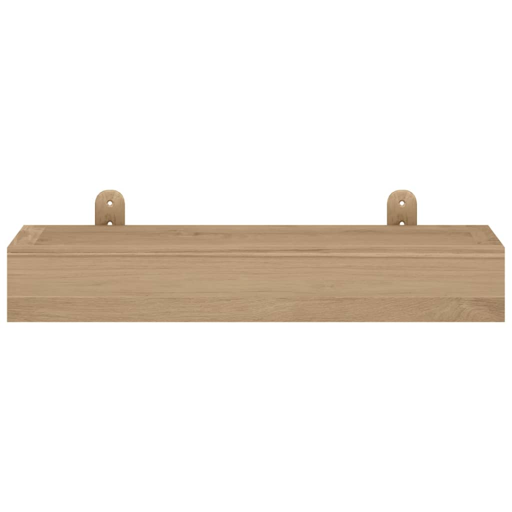 vidaXL Wall Shelves Storage Display Shelf for Bathroom 2 Pcs Solid Wood Teak-21