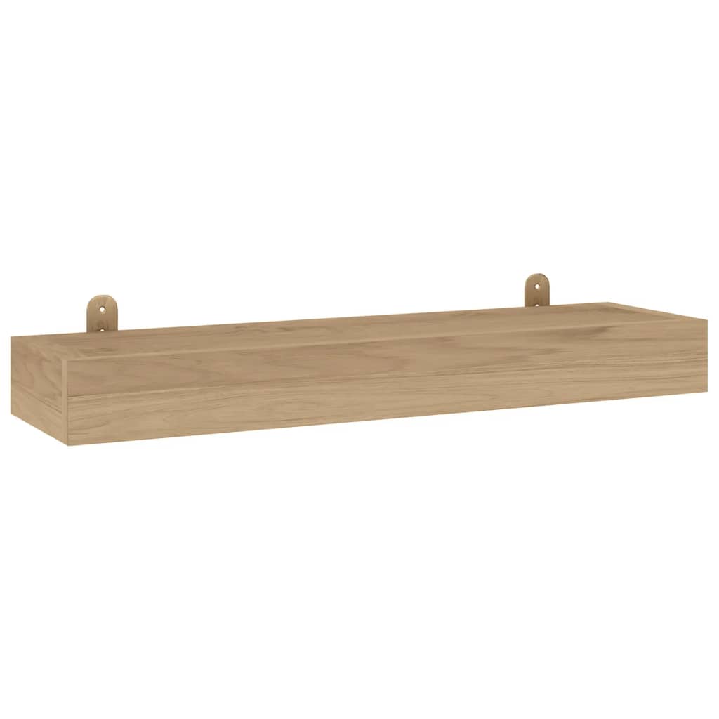 vidaXL Wall Shelves Storage Display Shelf for Bathroom 2 Pcs Solid Wood Teak-12