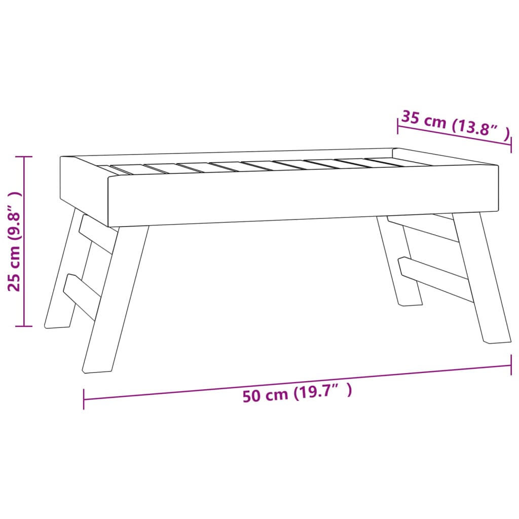 vidaXL Folding Tray 21.7"x13.8"x9.8" Solid Wood Teak-5