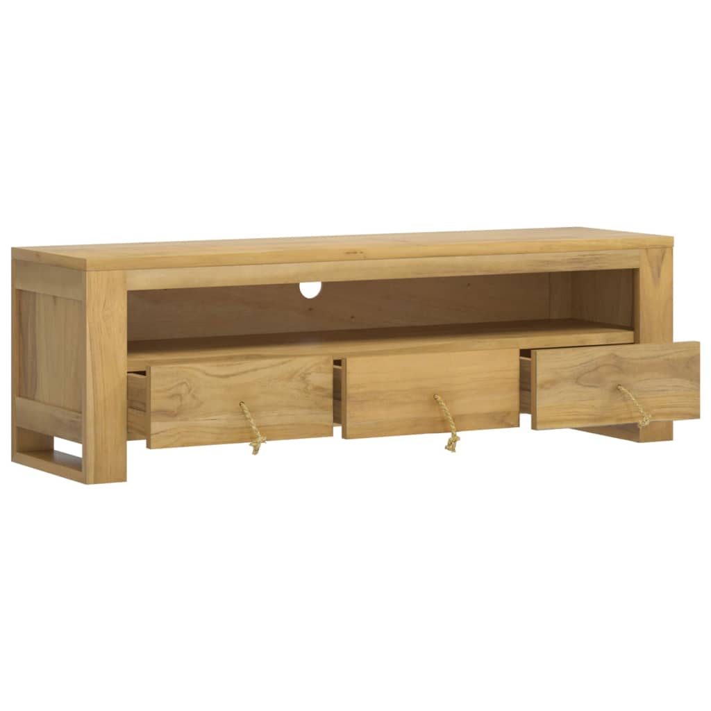 vidaXL TV Stand 43.3"x11.8"x13.8" Solid Wood Teak-2