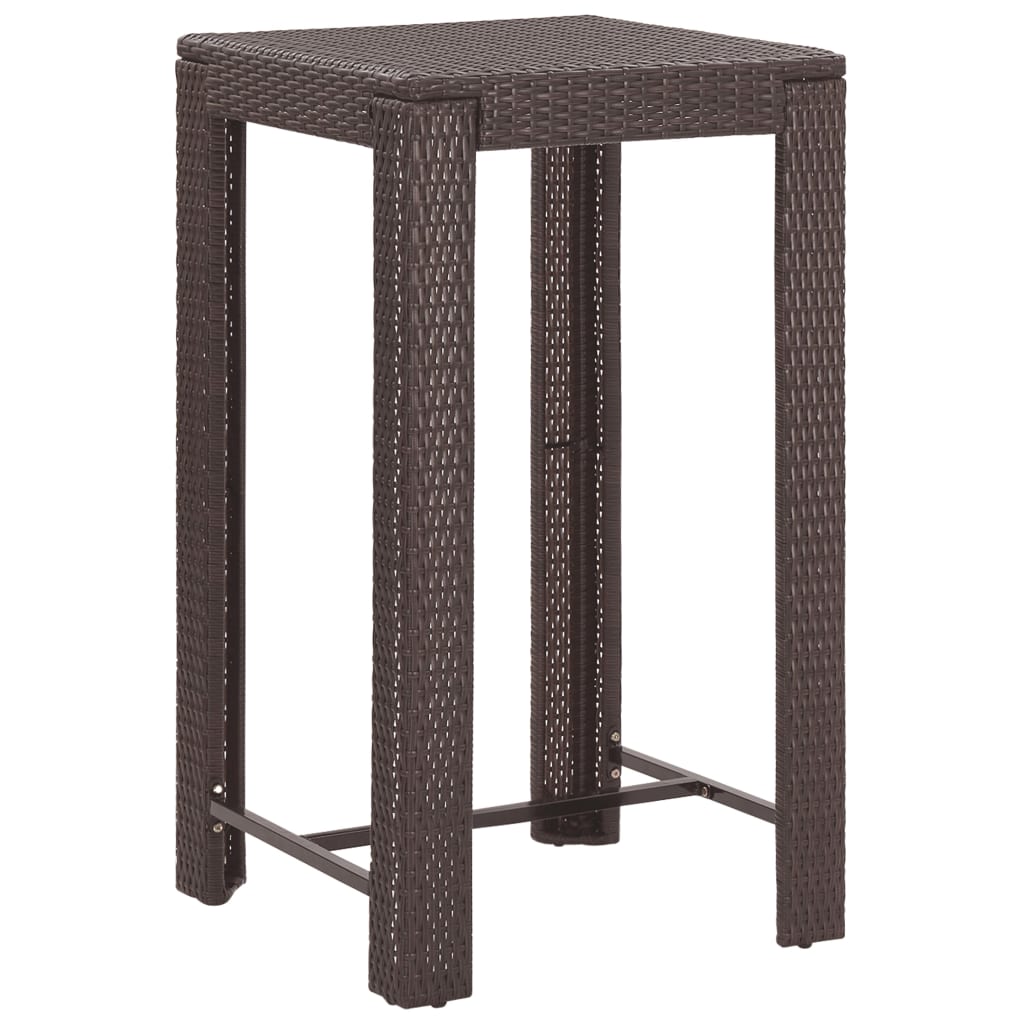 vidaXL Patio Bar Set Outdoor Bistro Set Bar Stool Bistro Table Poly Rattan-37