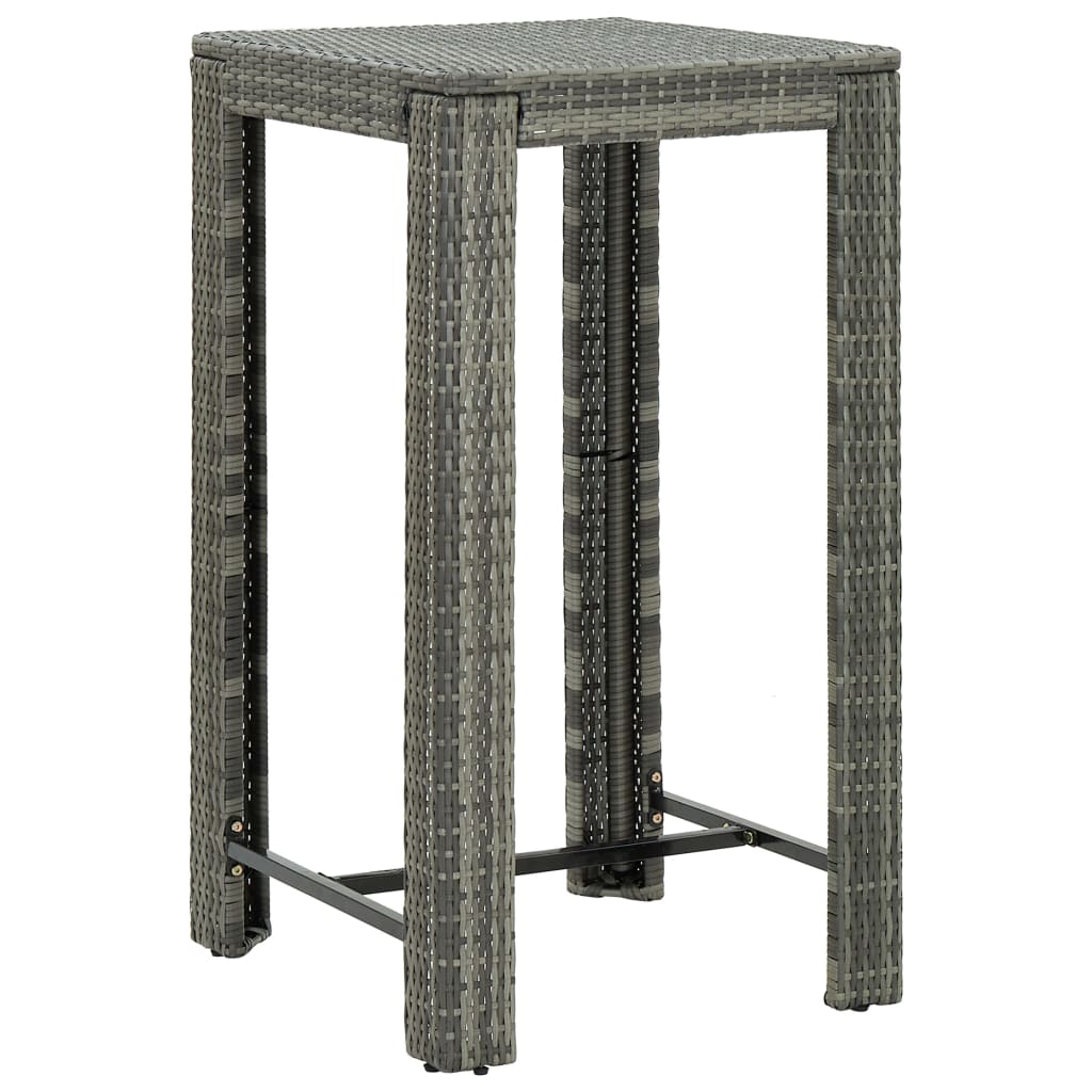 vidaXL Patio Bar Set Outdoor Bistro Set Bar Stool Bistro Table Poly Rattan-31