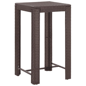 vidaXL Patio Bar Set Outdoor Bistro Set Bar Stool Bistro Table Poly Rattan-12