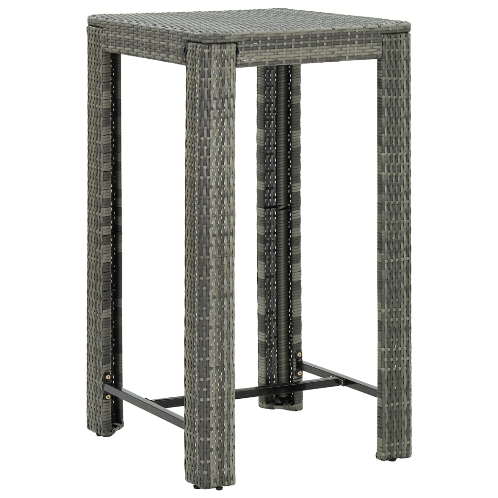 vidaXL Patio Bar Set Outdoor Bistro Set Bar Stool Bistro Table Poly Rattan-6