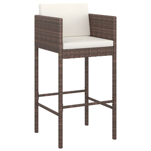 vidaXL Patio Bar Set Outdoor Bistro Set Bar Stool Bistro Table Poly Rattan-6