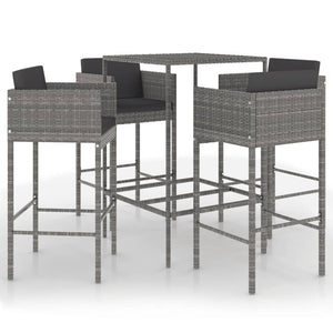 vidaXL Patio Bar Set Outdoor Bistro Set Bar Stool Bistro Table Poly Rattan-34