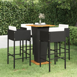 vidaXL Patio Bar Set Outdoor Bistro Set Bar Stool Bistro Table Poly Rattan-17