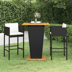 vidaXL Patio Bar Set Outdoor Bistro Set Bar Stool Bistro Table Poly Rattan-8