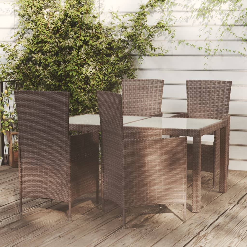 vidaXL Patio Dining Set Patio Table and Rattan Chair Outdoor Furniture Set-64