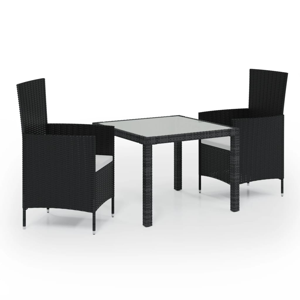 vidaXL Patio Dining Set Patio Table and Rattan Chair Outdoor Furniture Set-36