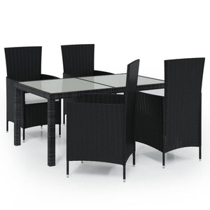 vidaXL Patio Dining Set Patio Table and Rattan Chair Outdoor Furniture Set-74