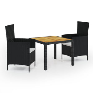 vidaXL Patio Dining Set Patio Table and Rattan Chair Outdoor Furniture Set-66