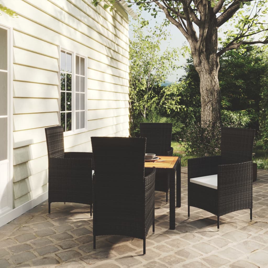 vidaXL Patio Dining Set Patio Table and Rattan Chair Outdoor Furniture Set-26