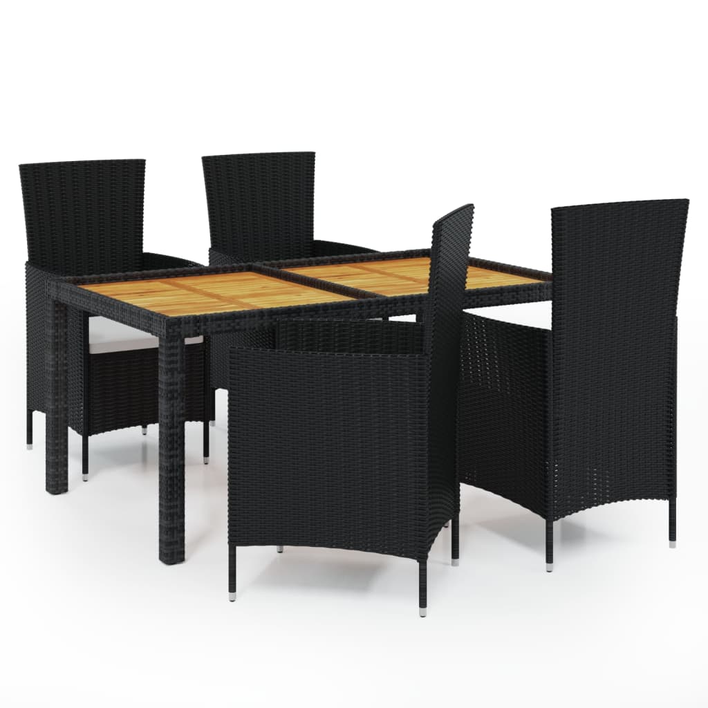 vidaXL Patio Dining Set Patio Table and Rattan Chair Outdoor Furniture Set-34