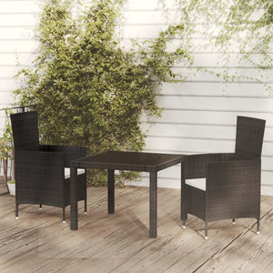 vidaXL Patio Dining Set Patio Table and Rattan Chair Outdoor Furniture Set-61