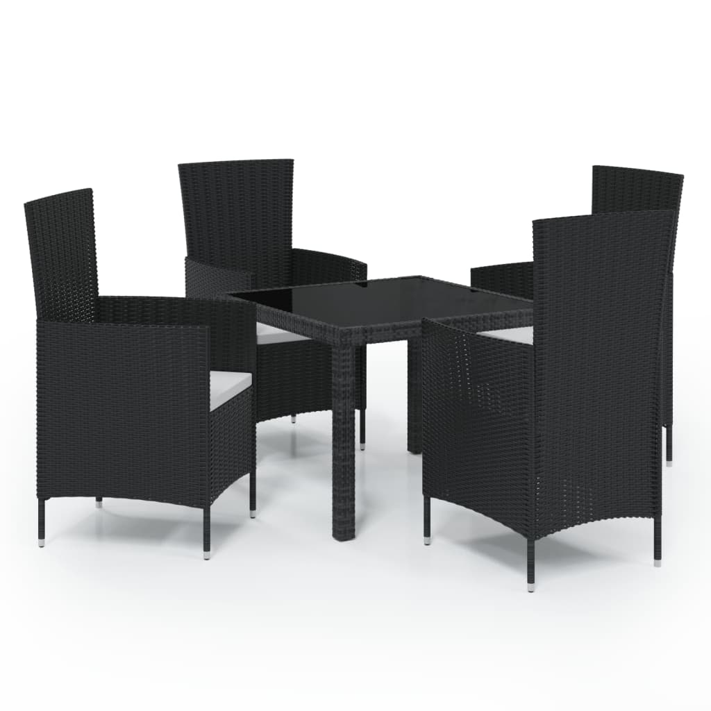 vidaXL Patio Dining Set Patio Table and Rattan Chair Outdoor Furniture Set-69