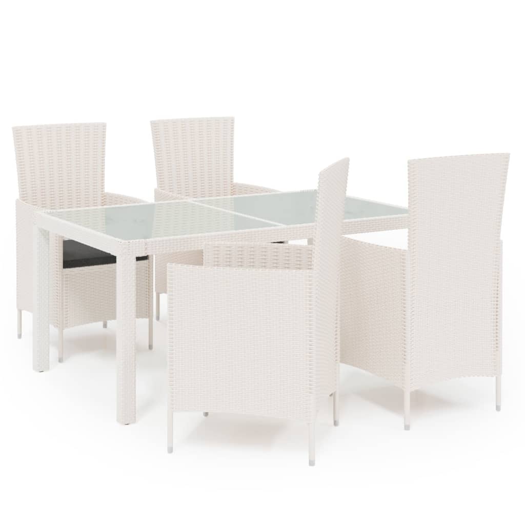 vidaXL Patio Dining Set Patio Table and Rattan Chair Outdoor Furniture Set-31