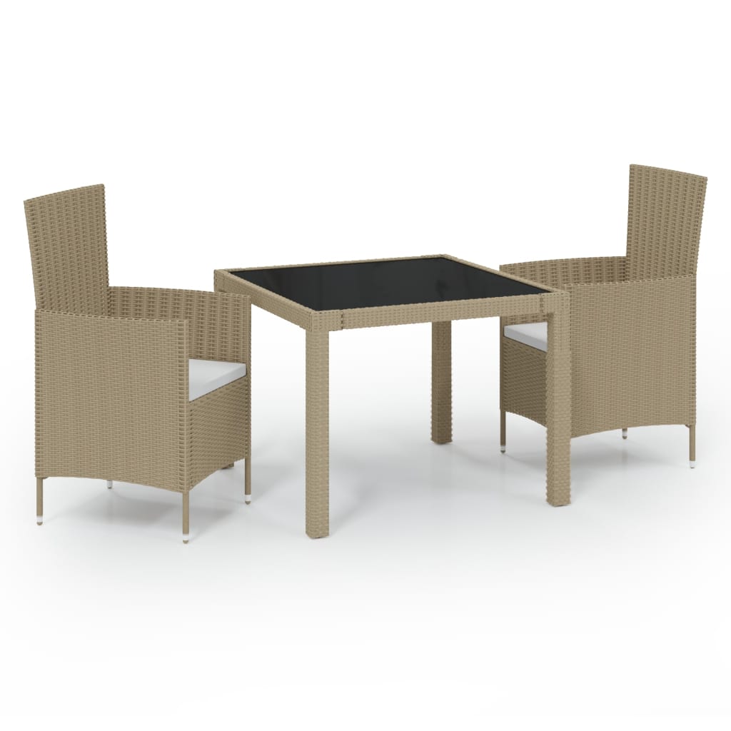 vidaXL Patio Dining Set Patio Table and Rattan Chair Outdoor Furniture Set-37