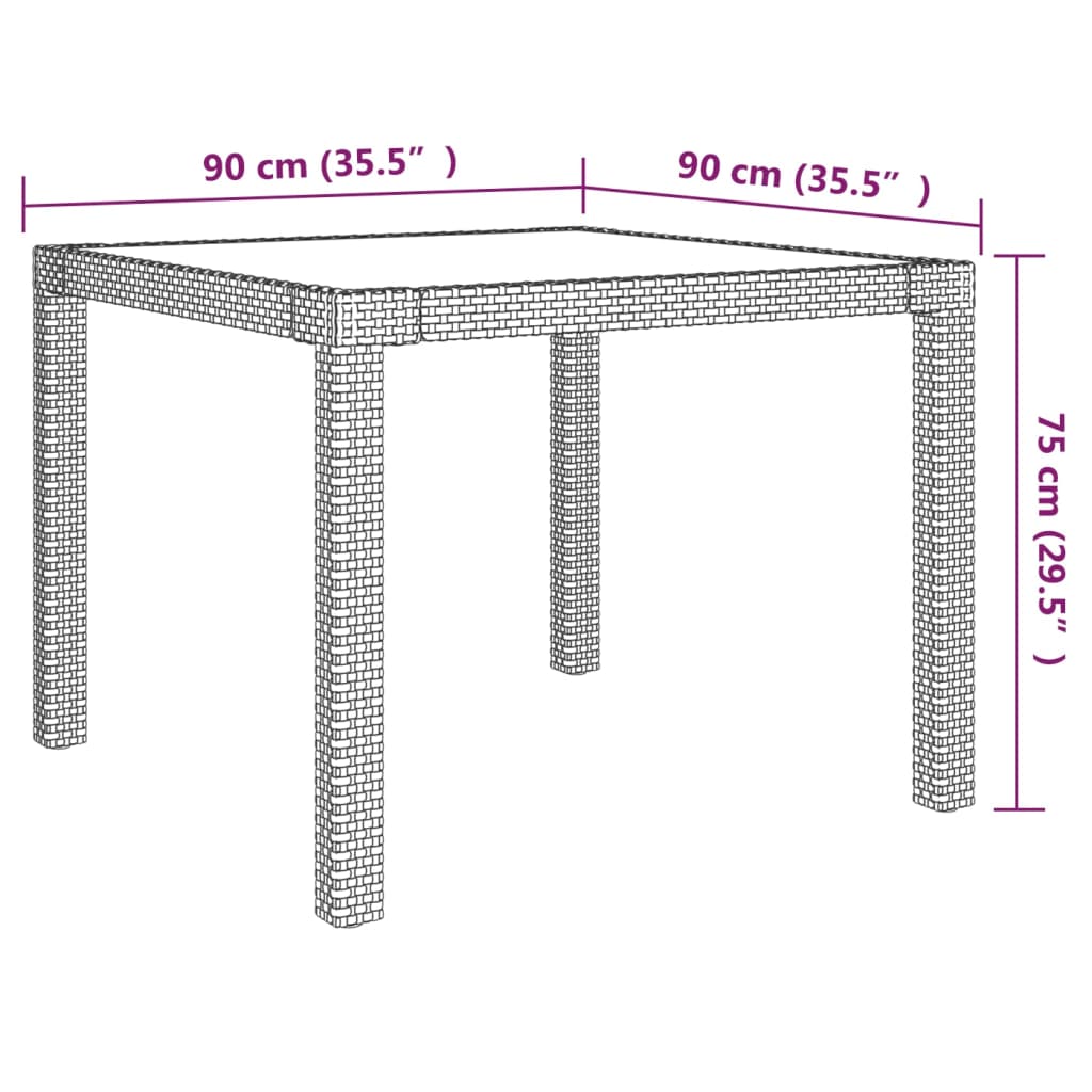 vidaXL Patio Dining Set Outdoor Dining Table and Chairs Poly Rattan Black-41