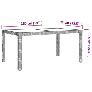 vidaXL Patio Dining Set Outdoor Dining Table and Chairs Poly Rattan Black-54