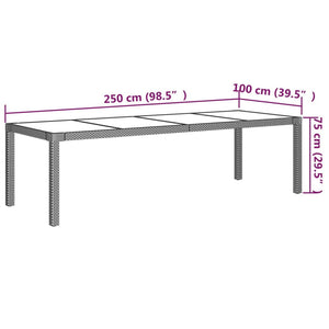 vidaXL Patio Dining Set Outdoor Dining Table and Chairs Poly Rattan Black-44