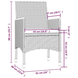 vidaXL Patio Dining Set Dining Table and Chairs Furniture Set Poly Rattan-25