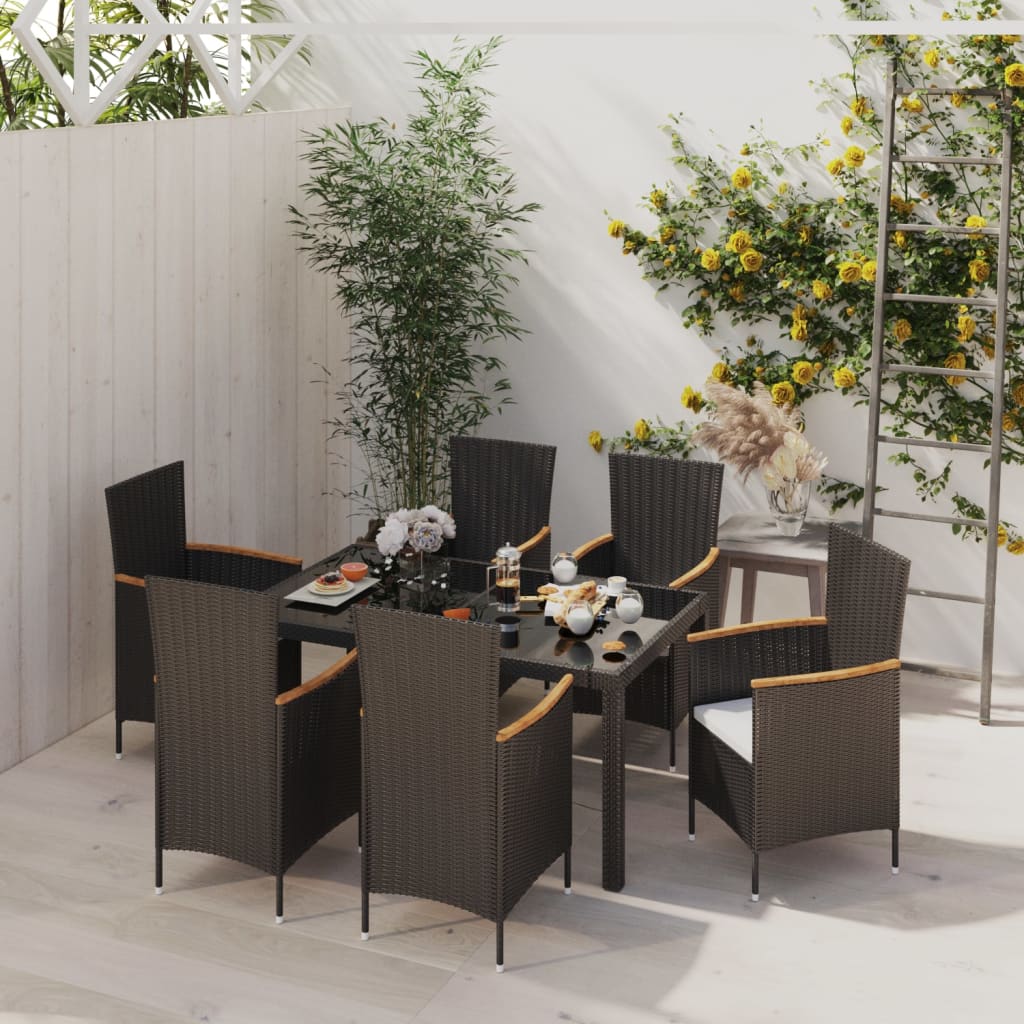 vidaXL Patio Dining Set Dining Table and Chairs Furniture Set Poly Rattan-53