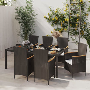 vidaXL Patio Dining Set Dining Table and Chairs Furniture Set Poly Rattan-74