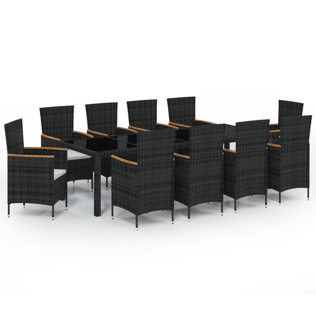 vidaXL Patio Dining Set Dining Table and Chairs Furniture Set Poly Rattan-2