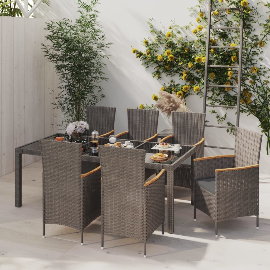 vidaXL Patio Dining Set Dining Table and Chairs Furniture Set Poly Rattan-71