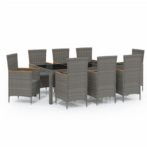 vidaXL Patio Dining Set Dining Table and Chairs Furniture Set Poly Rattan-0