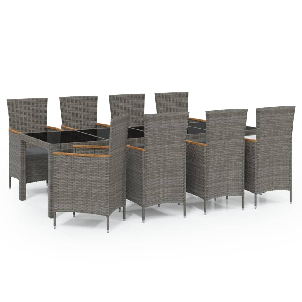 vidaXL Patio Dining Set Dining Table and Chairs Furniture Set Poly Rattan-21