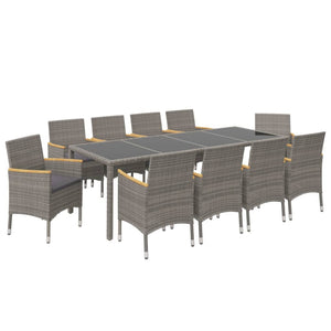 vidaXL Patio Dining Set Dining Table and Chairs Furniture Set Poly Rattan-41