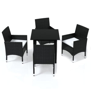 vidaXL Patio Dining Set Outdoor Dining Set Table and Chair Set Poly Rattan-60