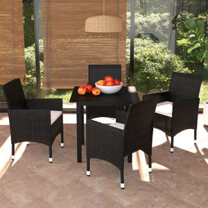 vidaXL Patio Dining Set Outdoor Dining Set Table and Chair Set Poly Rattan-30