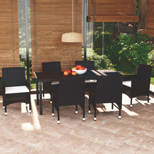 vidaXL Patio Dining Set Outdoor Dining Set Table and Chair Set Poly Rattan-46