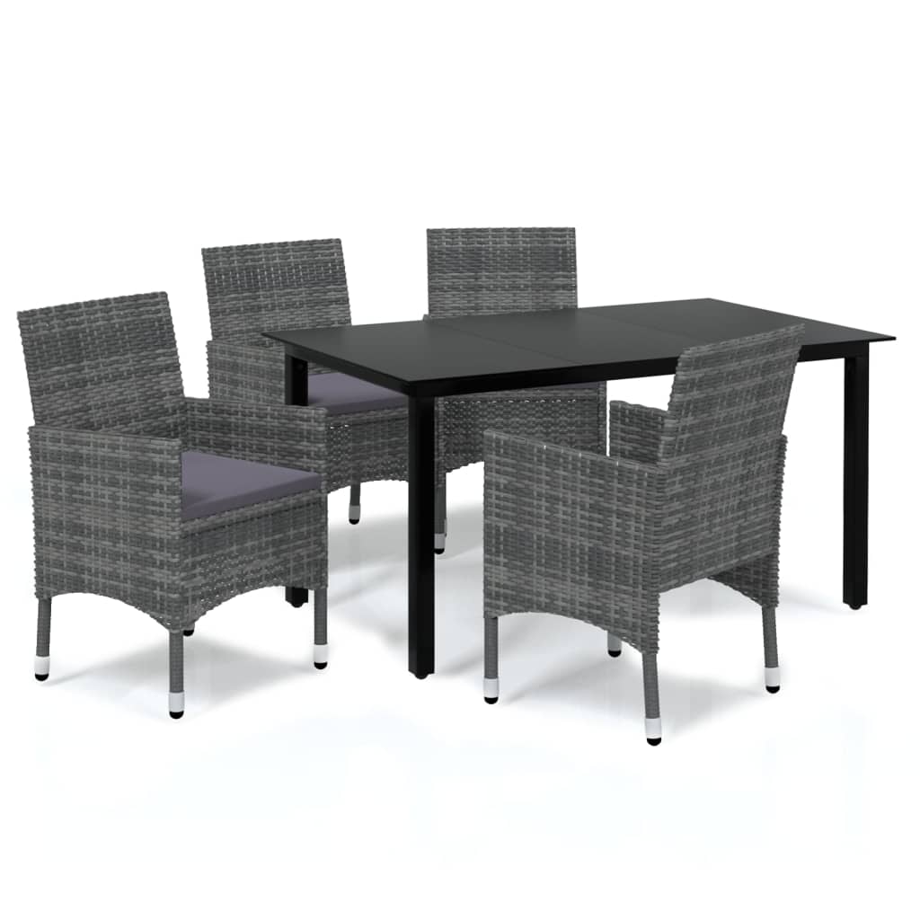 vidaXL Patio Dining Set Outdoor Dining Set Table and Chair Set Poly Rattan-10