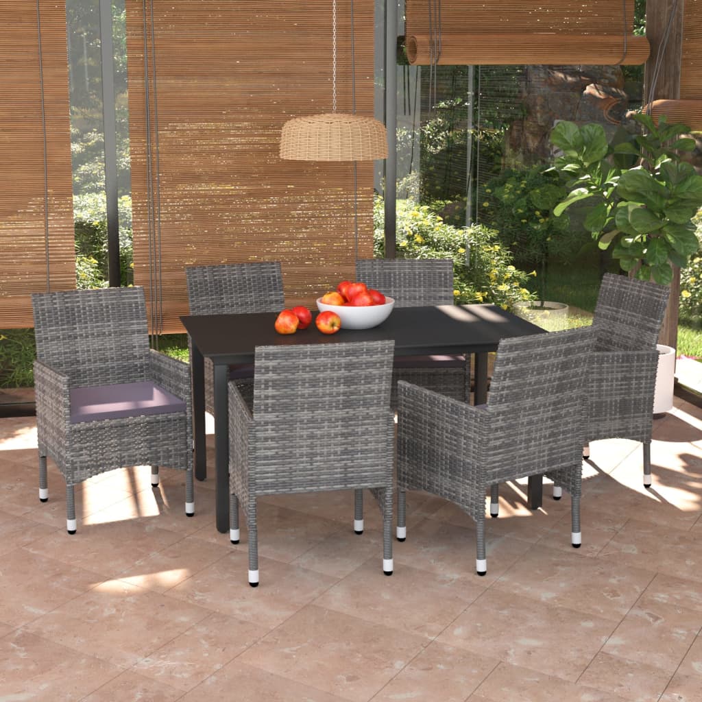 vidaXL Patio Dining Set Outdoor Dining Set Table and Chair Set Poly Rattan-37