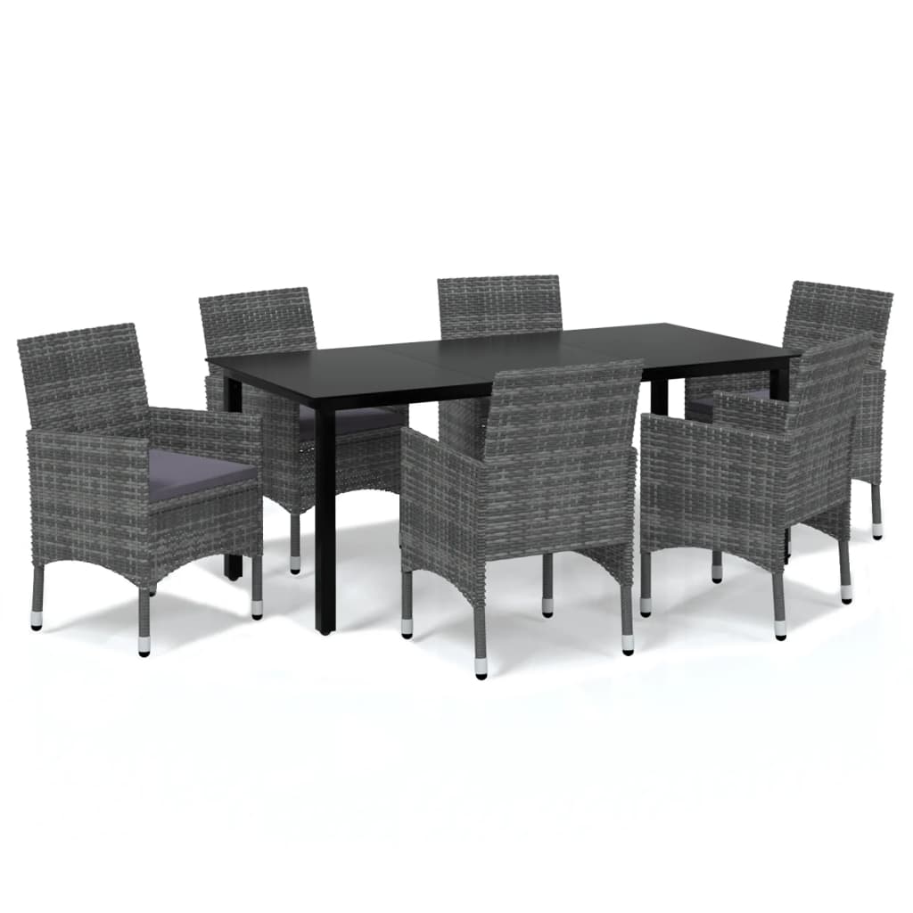 vidaXL Patio Dining Set Outdoor Dining Set Table and Chair Set Poly Rattan-48