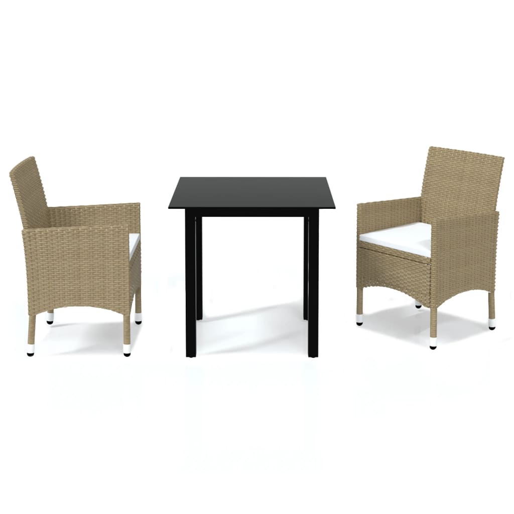 vidaXL Patio Dining Set Outdoor Dining Set Table and Chair Set Poly Rattan-54