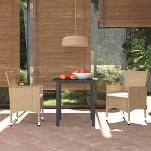 vidaXL Patio Dining Set Outdoor Dining Set Table and Chair Set Poly Rattan-49