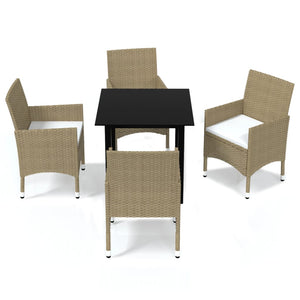 vidaXL Patio Dining Set Outdoor Dining Set Table and Chair Set Poly Rattan-45